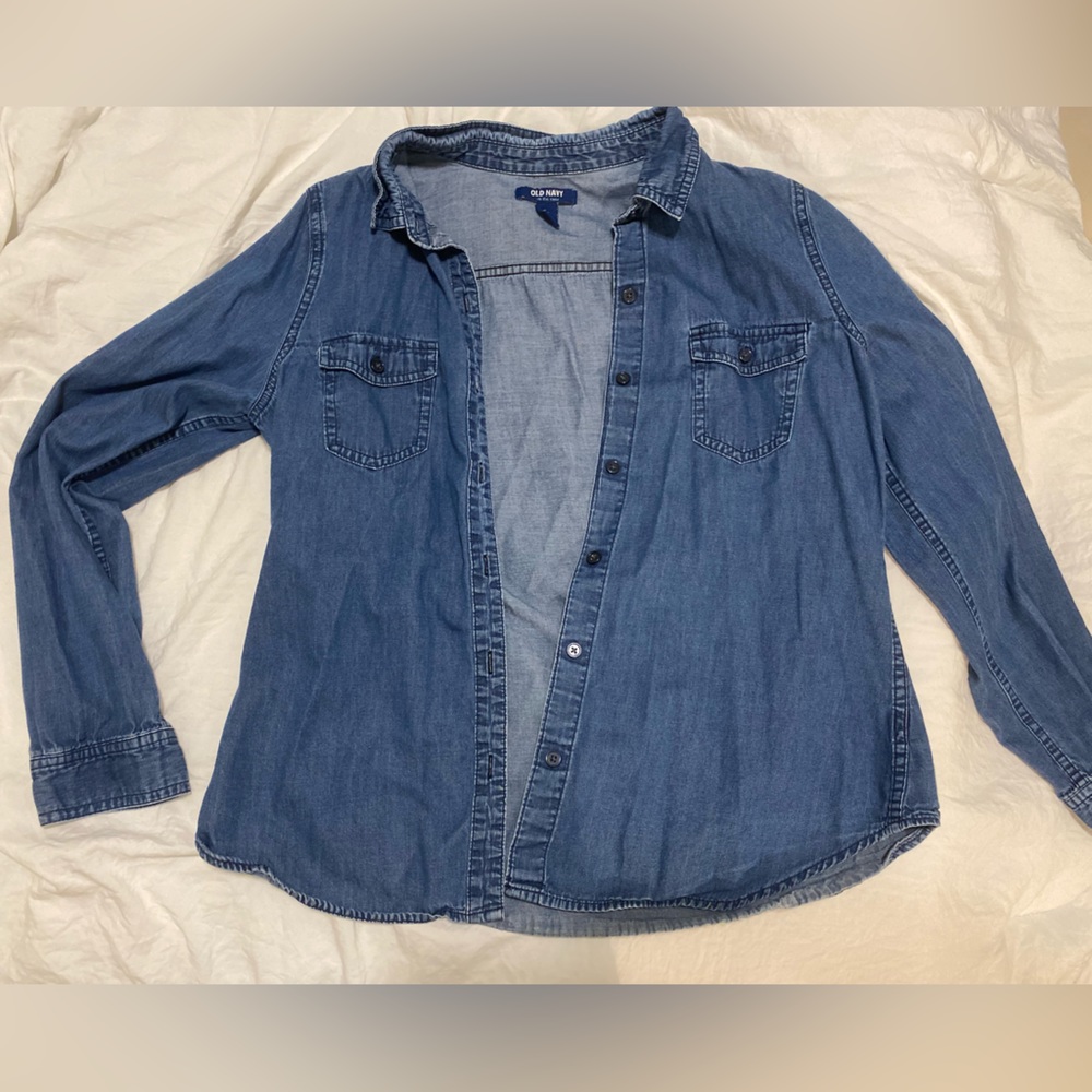 Lightweight jean button up